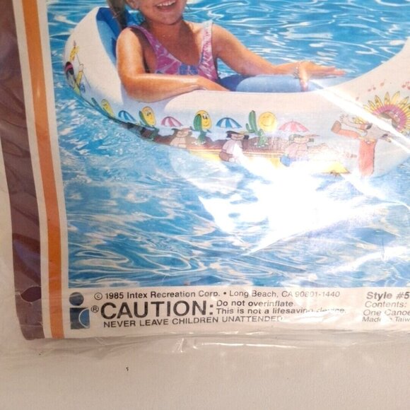 Wet Set Inflatable Vinyl Pool Canoe 48" 1985 Vintage 59394 Ride OnToys R Us - Picture 6 of 8